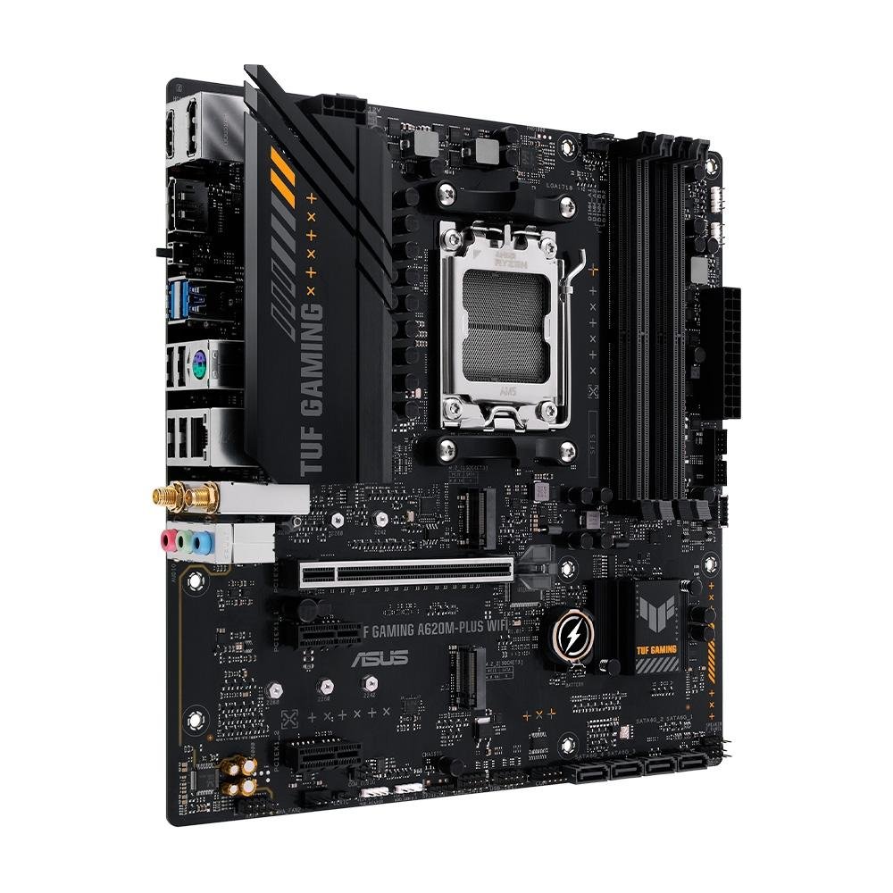 Imagem 3 de 9 do produto Placa-Mãe ASUS TUF GAMING A620M-PLUS WIFI, AMD AM5, mATX, DDR5, Wi-Fi, Bluetooth, Preto - 90MB1F00-M0EAY0