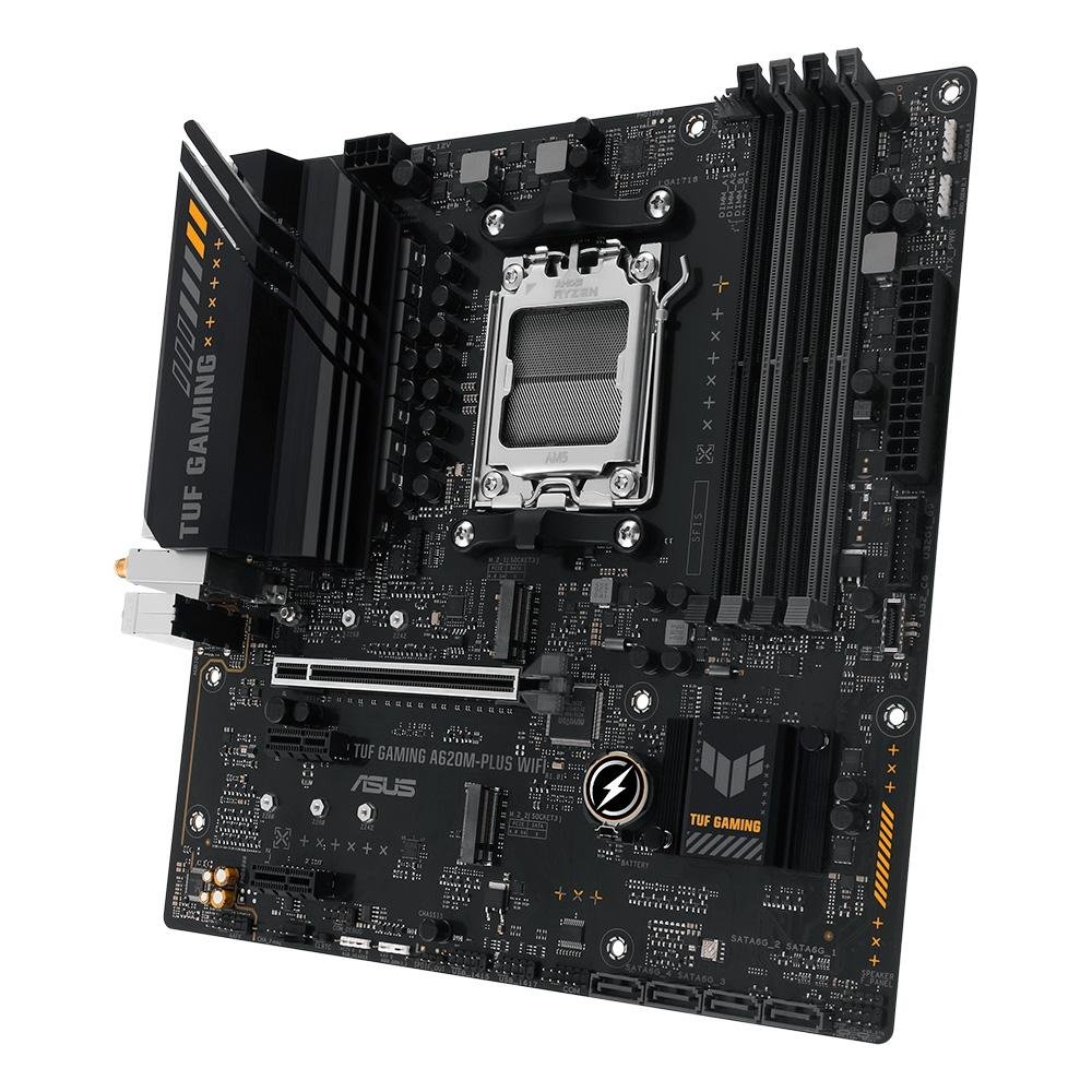 Imagem 4 de 9 do produto Placa-Mãe ASUS TUF GAMING A620M-PLUS WIFI, AMD AM5, mATX, DDR5, Wi-Fi, Bluetooth, Preto - 90MB1F00-M0EAY0