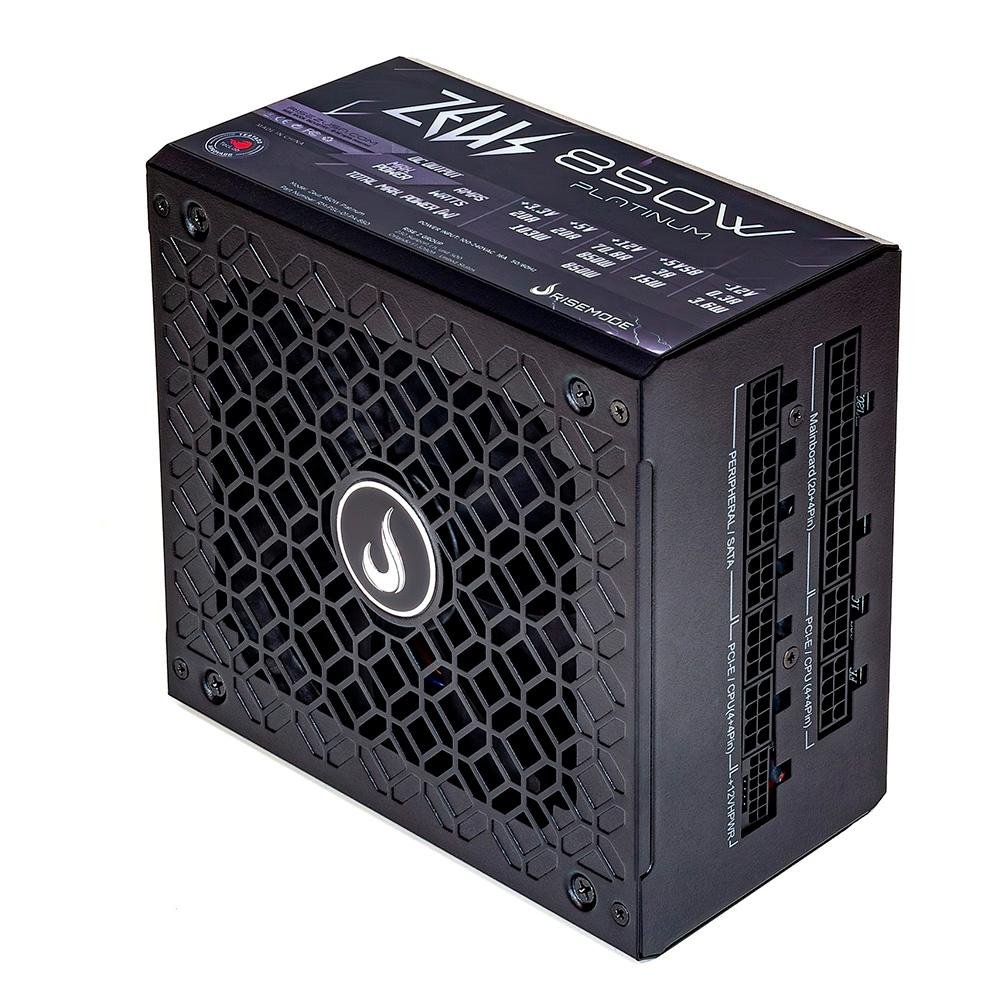 Fonte Gamer Rise Mode Zeus, 850W, Modular, PFC Ativo, Preto - RM-PSU-01-PA-850