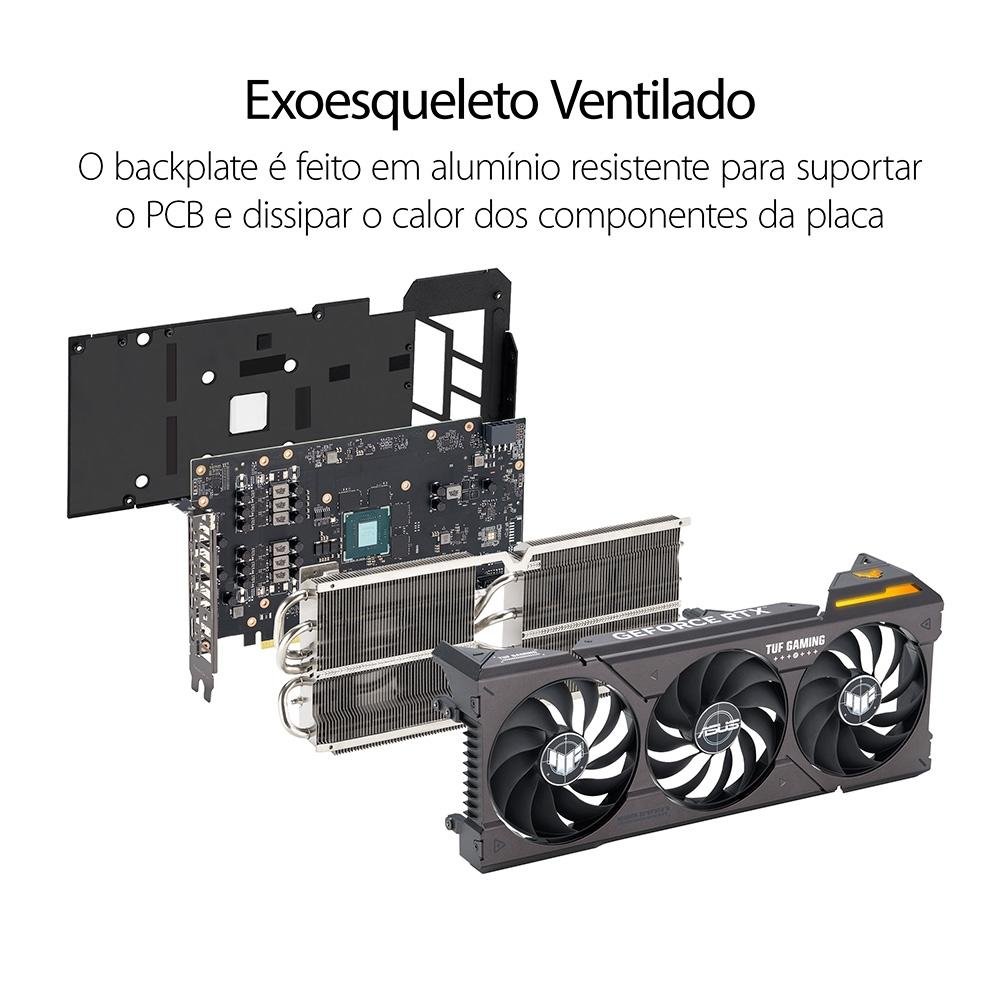 Imagem 5 de 23 do produto Placa de Vídeo RTX 4060 Ti OC Edition Asus TUF Gaming NVIDIA GeForce, 8GB, GDDR6, ARGB, DLSS - TUF-RTX4060TI-O8G-GAMING