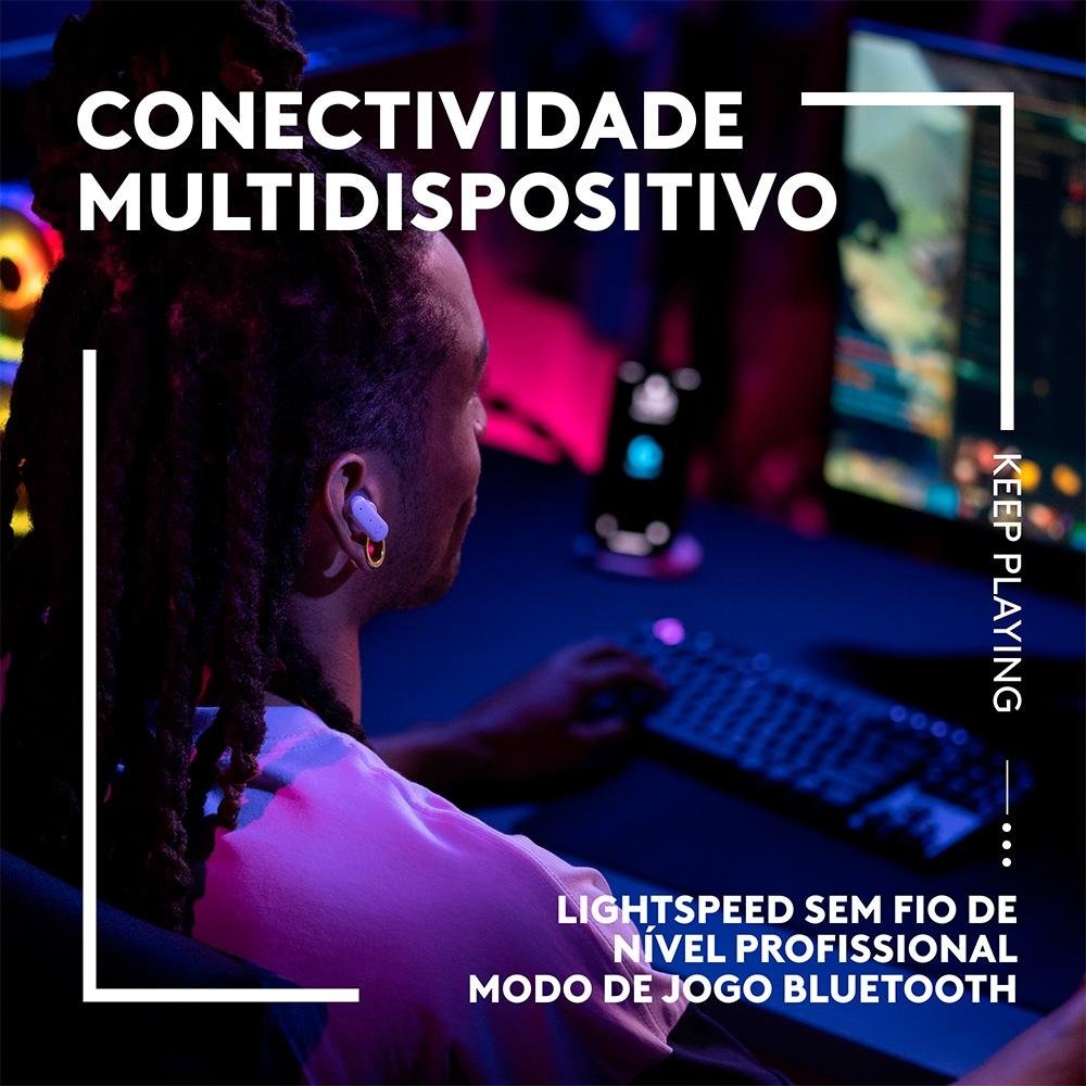 Fone de Ouvido Gamer True Wireless Logitech G FITS USB/Bluetooth, Quatro Microfones, Ajuste LIGHTFORM, PC/Mac, PS, Switch, Branco-985-001204 Fone de Ouvido Gamer True Wireless Logitech G FITS USB/Bluetooth, Quatro Microfones, Ajuste LIGHTFORM, PC/Mac, PS, Switch, Branco-985-001204