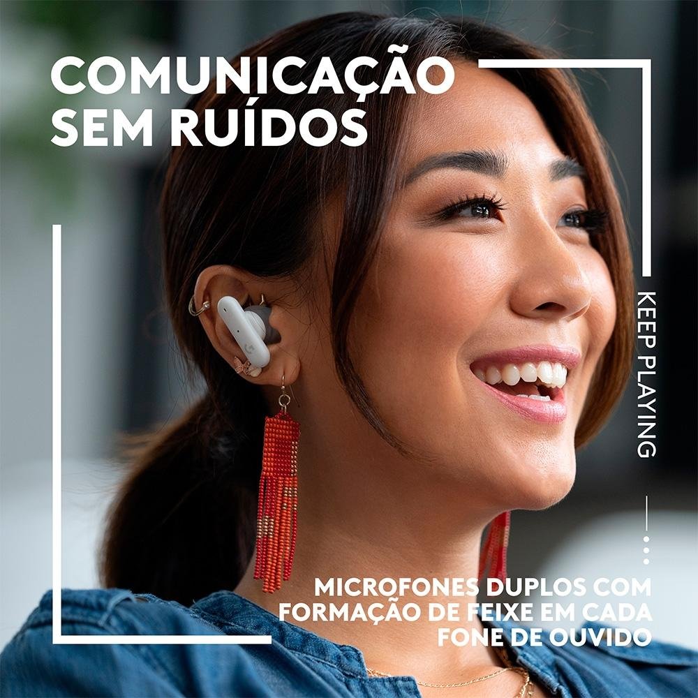 Fone de Ouvido Gamer True Wireless Logitech G FITS USB/Bluetooth, Quatro Microfones, Ajuste LIGHTFORM, PC/Mac, PS, Switch, Branco-985-001204 Fone de Ouvido Gamer True Wireless Logitech G FITS USB/Bluetooth, Quatro Microfones, Ajuste LIGHTFORM, PC/Mac, PS, Switch, Branco-985-001204