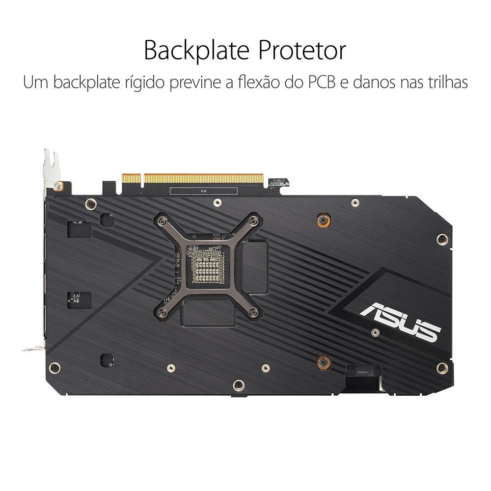 Imagem 4 de 8 do produto Placa de Vídeo RX 7600 OC Edition Asus AMD Radeon, 8 GB GDDR6, Tecnologia 0dB - DUAL-RX7600-O8G