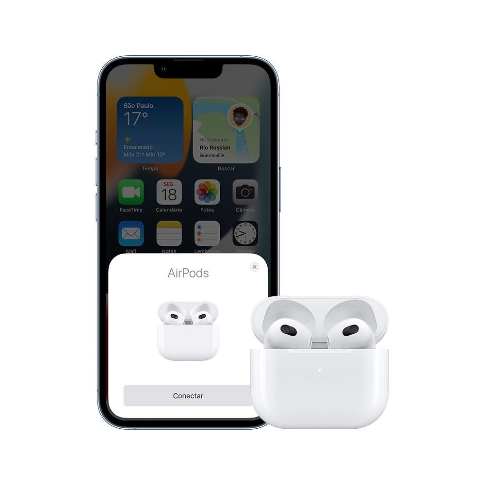 AirPods (3ª geração) com estojo, Lightning | KaBuM