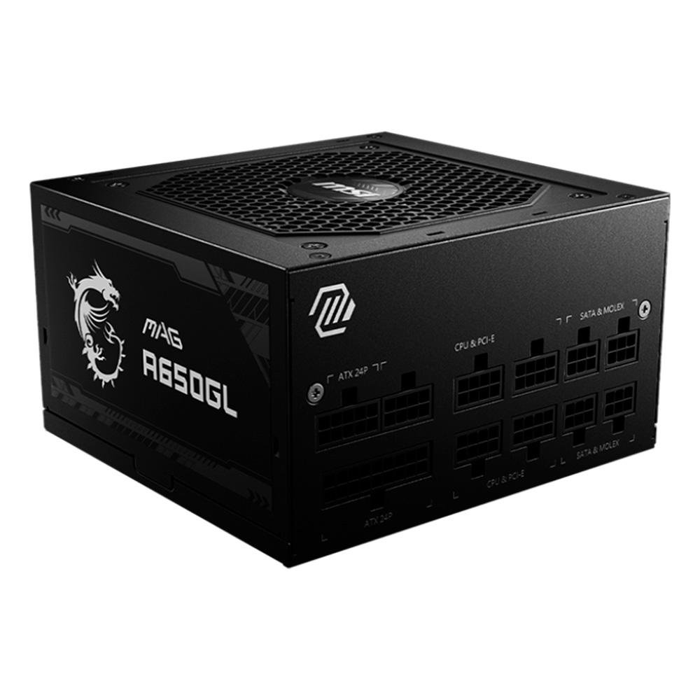 Fonte MSI MAG A650GL, 650W, 80 Plus Gold, Modular, PFC Ativo, Com Cabo, Preto Fonte MSI MAG A650GL, 650W, 80 Plus Gold, Modular, PFC Ativo, Com Cabo, Preto