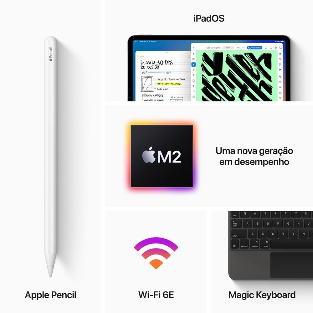 iPad Pro Wi-Fi + Cellular 256GB, Grafite | KaBuM!