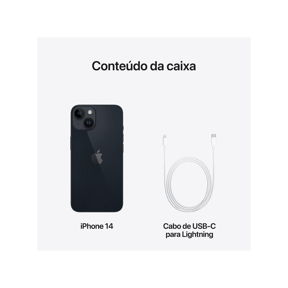 iPhone 14 Apple 256GB Meia-noite | KaBuM!