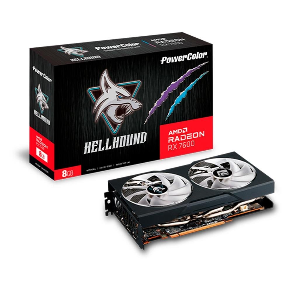 ジャンクグラボ　PowerColor　RX7600 8G Placa de Vídeo Radeon RX 7600 Hellhound | KaBuM!