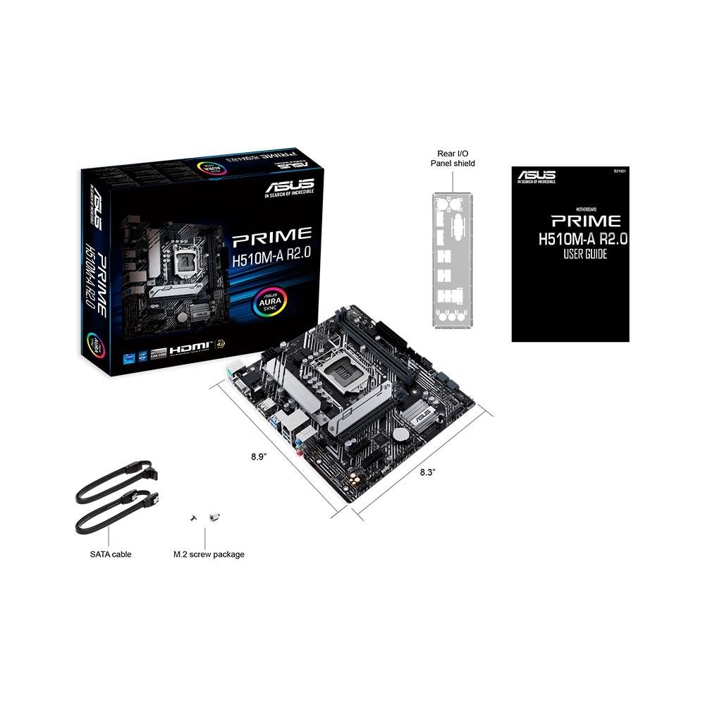 Imagem 6 de 6 do produto Placa-Mãe ASUS Prime H510M-A R2.0, Intel, ATX, DDR4, LGA 1200, H470, Preto - 90MB1FP0-M0EAY0