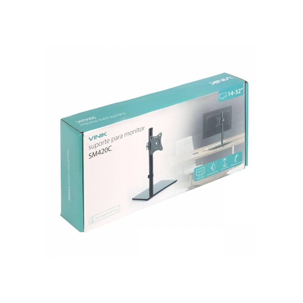 "Suporte de Mesa para Monitor de 14"" a 32"" Vinik SM420C, com Base de Vidro e Organizador de Cabos, VESA, Preto - ( Balão.info" - view 11