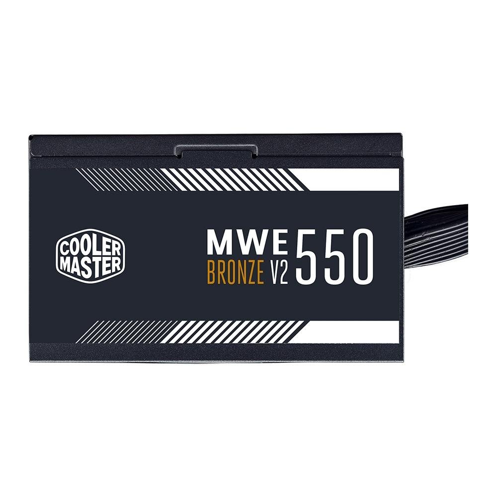 Fonte Cooler Master MWE Bronze V2 Full Range, 550W, 80 Plus Bronze, PFC Ativo, Com Cabo, Preto - MPE-5501-ACAAW-BBR Fonte Cooler Master MWE Bronze V2 Full Range, 550W, 80 Plus Bronze, PFC Ativo, Com Cabo, Preto - MPE-5501-ACAAW-BBR