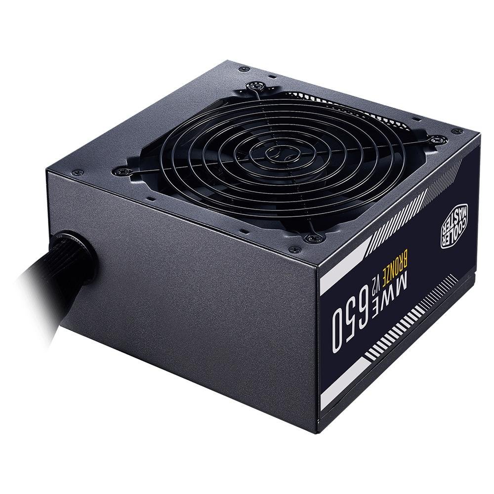 Fonte Cooler Master MWE Bronze V2 Full Range, 650W, 80 Plus Bronze, PFC Ativo, Sem Cabo, Preto - MPE-6501-ACAAW-BBR Fonte Cooler Master MWE Bronze V2 Full Range, 650W, 80 Plus Bronze, PFC Ativo, Sem Cabo, Preto - MPE-6501-ACAAW-BBR
