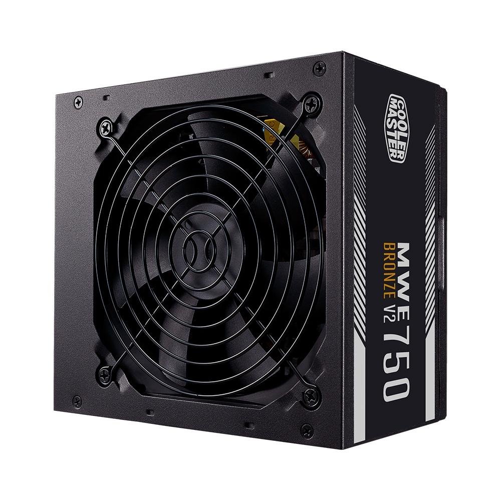 Fonte Cooler Master MWE Bronze V2 Full Range, 750W, 80 Plus Bronze, PFC Ativo, Sem Cabo, Preto - MPE-7501-ACAAW-BBR Fonte Cooler Master MWE Bronze V2 Full Range, 750W, 80 Plus Bronze, PFC Ativo, Sem Cabo, Preto - MPE-7501-ACAAW-BBR