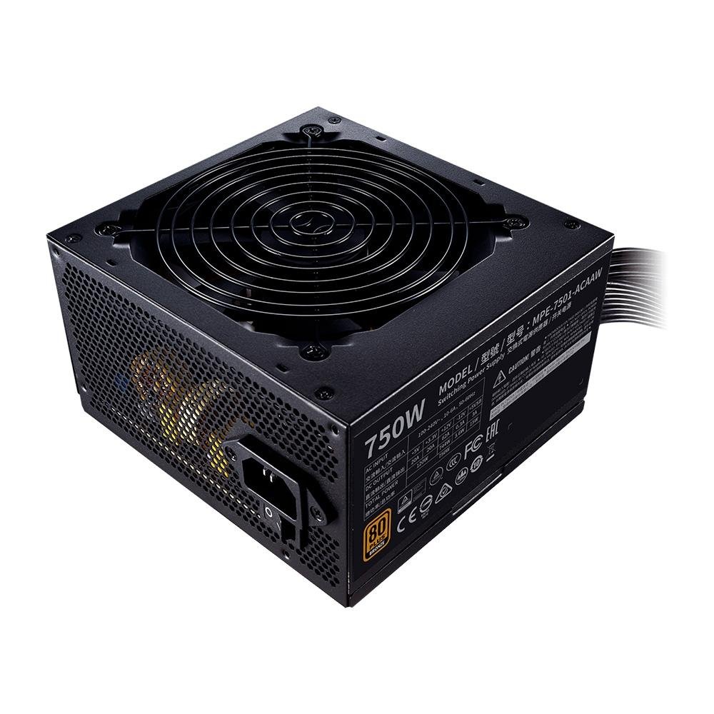 Fonte Cooler Master MWE Bronze V2 Full Range, 750W, 80 Plus Bronze, PFC Ativo, Sem Cabo, Preto - MPE-7501-ACAAW-BBR Fonte Cooler Master MWE Bronze V2 Full Range, 750W, 80 Plus Bronze, PFC Ativo, Sem Cabo, Preto - MPE-7501-ACAAW-BBR