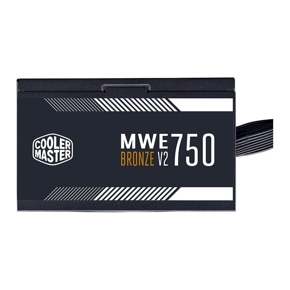 Fonte Cooler Master MWE Bronze V2 Full Range, 750W, 80 Plus Bronze, PFC Ativo, Sem Cabo, Preto - MPE-7501-ACAAW-BBR Fonte Cooler Master MWE Bronze V2 Full Range, 750W, 80 Plus Bronze, PFC Ativo, Sem Cabo, Preto - MPE-7501-ACAAW-BBR