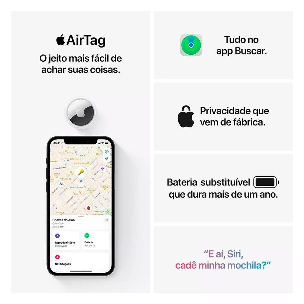 Imagem 8 de 9 do produto Apple AirTag, Branco, 4 Unidades - MX542BE/A