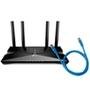 Roteador TP-Link Archer AX10 - TPN0223 + Cabo de Rede CAT.6, 2.5M, Azul - PC-ETH6U25BL