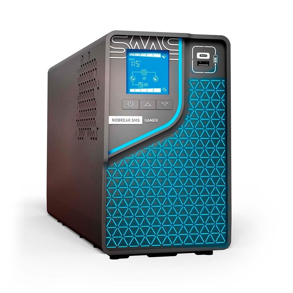 Nobreak SMS Gamer, 1500VA, Senoidal, 8 Tomadas, WiFi, Entrada e Saida Bivolt - 29600