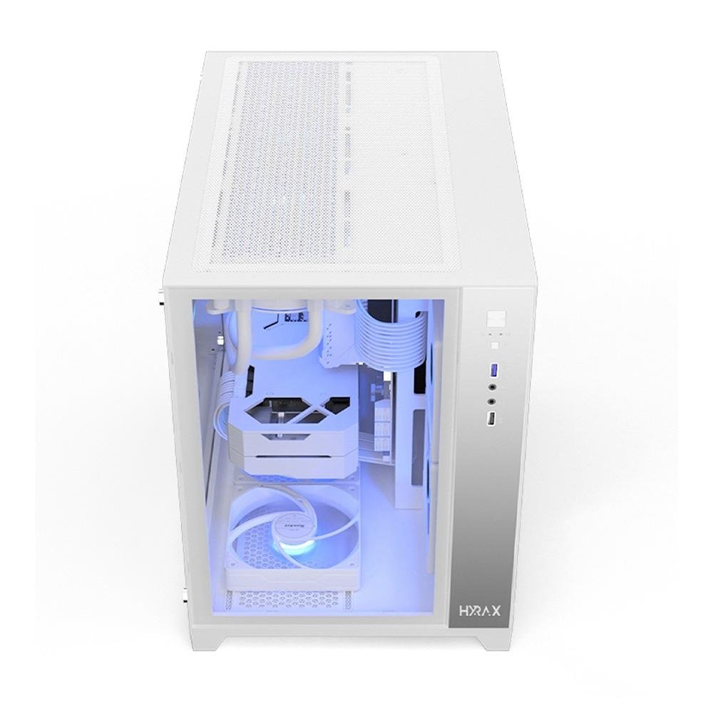 Gabinete Gamer Hyrax HGB710, Mini Tower, M-ATX, Frontal e Lateral Em Vidro Temperado, Sem FANs, Branco - HGB710W - view 6