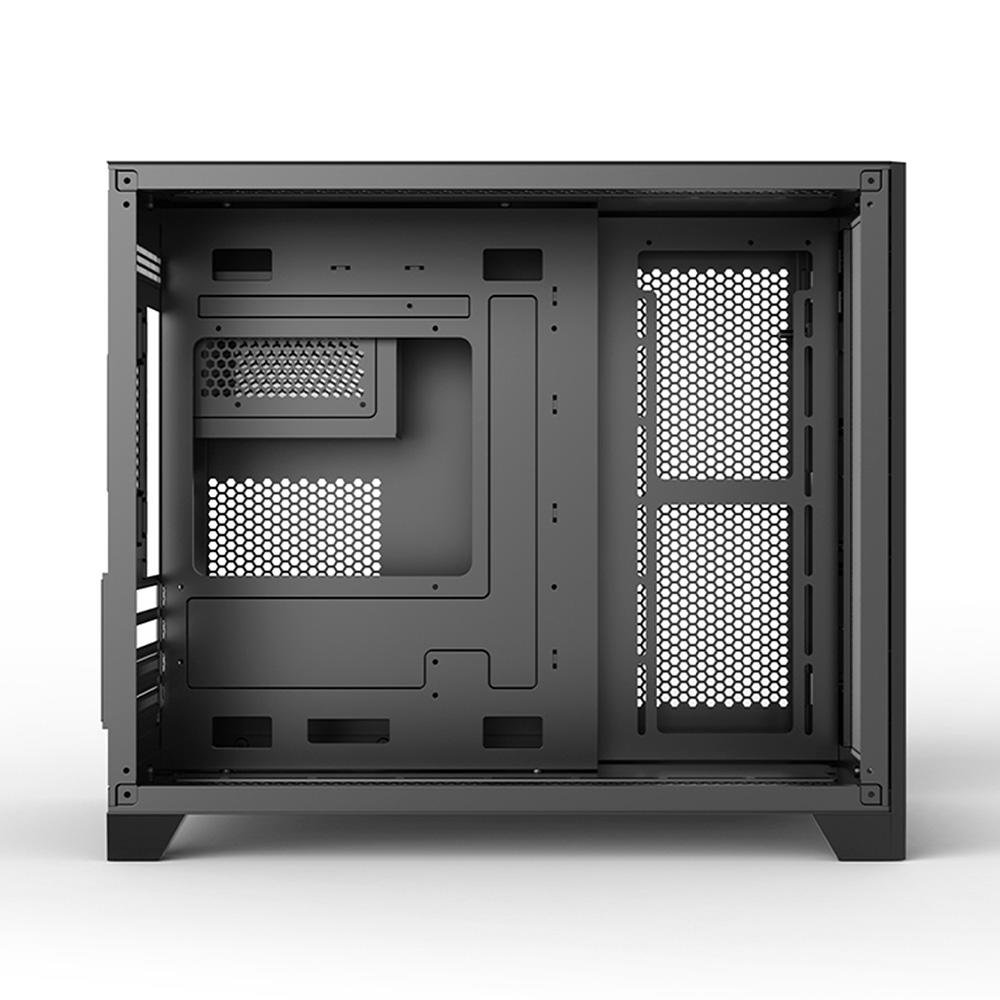 Imagem 9 de 9 do produto Gabinete Gamer Hyrax HGB710, Mini Tower, M-ATX, Frontal e Lateral Em Vidro Temperado, Sem FANs, Preto - HGB710B