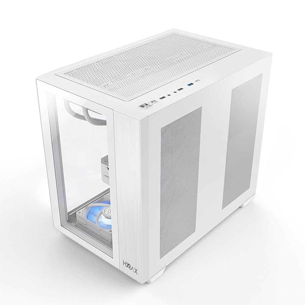 Imagem 6 de 7 do produto Gabinete Gamer Hyrax HGB720, Mid Tower, ATX, Frontral e Lateral Em Vidro Temperado, Sem FANs, Branco - HGB720W