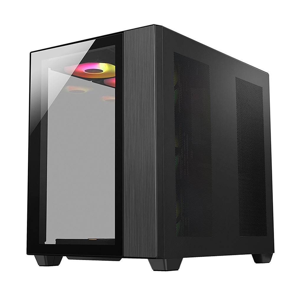 Imagem 5 de 8 do produto Gabinete Gamer Hyrax HGB720, Mid Tower, ATX, Frontal e Lateral Em Vidro Temperado, Sem FANs, Preto