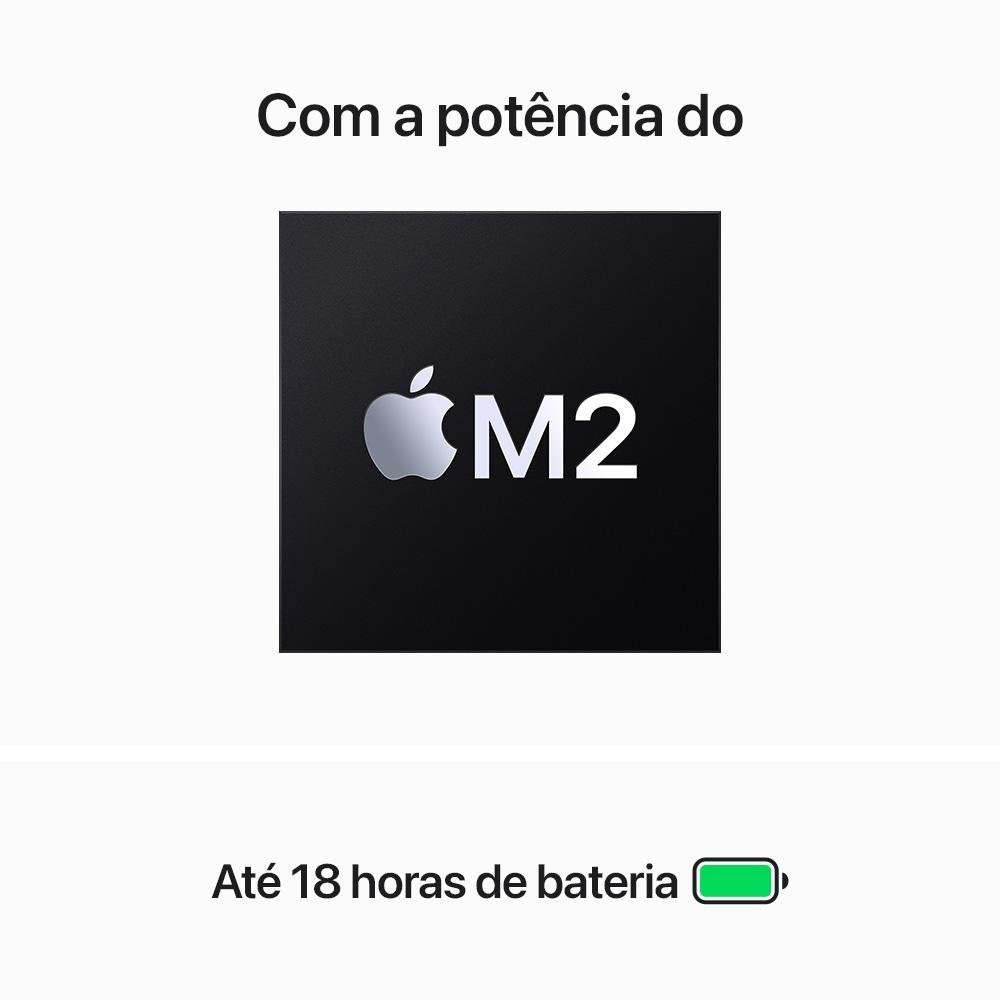 MacBook Air Apple 15", M2, CPU 8 Núcleos, GPU 10 Núcleos, 8GB RAM, SSD 256GB, Prateado - MQKR3BZ/A MacBook Air Apple 15", M2, CPU 8 Núcleos, GPU 10 Núcleos, 8GB RAM, SSD 256GB, Prateado - MQKR3BZ/A
