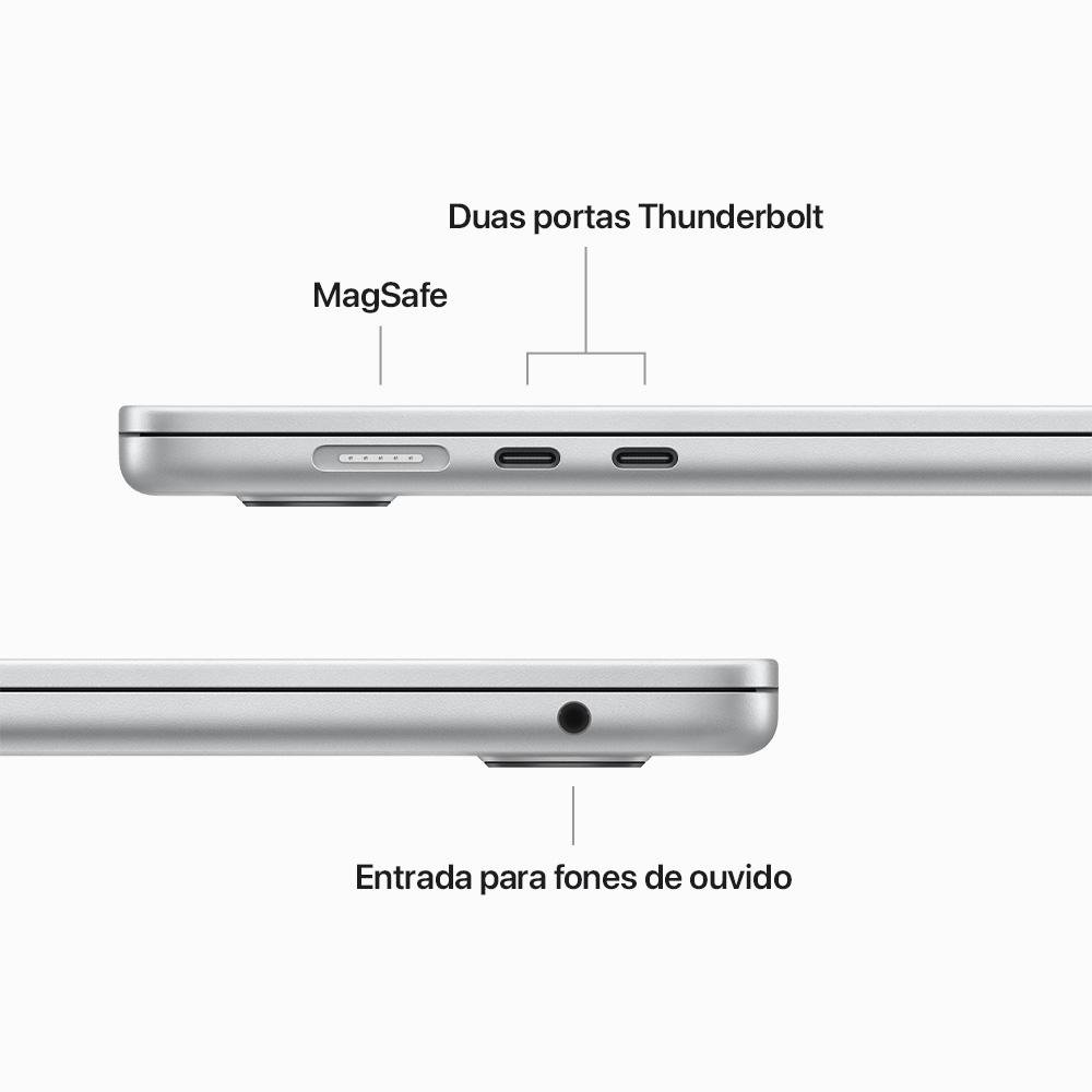 Imagem 9 de 12 do produto MacBook Air Apple 15", M2, CPU 8 Núcleos, GPU 10 Núcleos, 8GB RAM, SSD 256GB, Prateado - MQKR3BZ/A