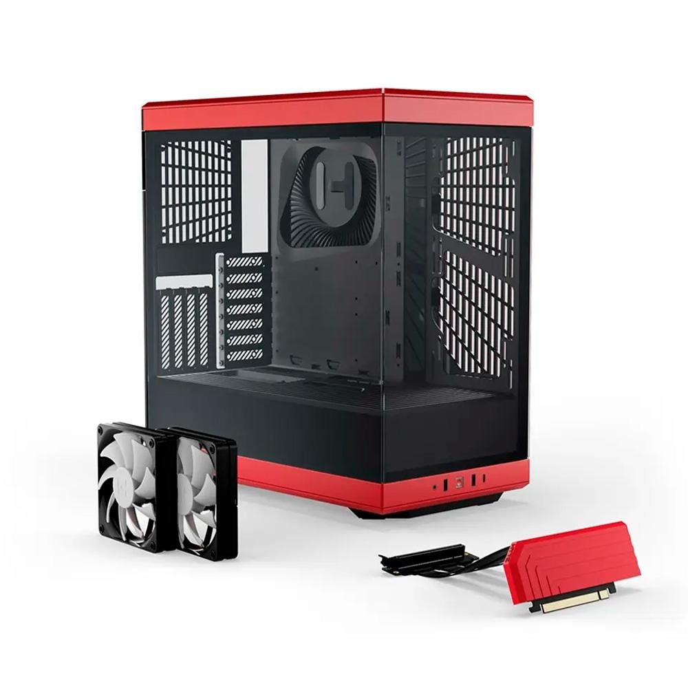 Gabinete Gamer Hyte Y40, Mid Tower, ATX, Vidro Temperado, 2x Fans, Preto e Vermelho - CS-HYTE-Y40-BR Gabinete Gamer Hyte Y40, Mid Tower, ATX, Vidro Temperado, 2x Fans, Preto e Vermelho - CS-HYTE-Y40-BR