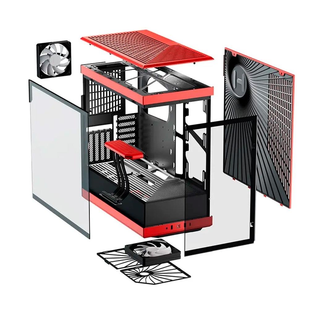 Gabinete Gamer Hyte Y40, Mid Tower, ATX, Vidro Temperado, 2x Fans, Preto e Vermelho - CS-HYTE-Y40-BR Gabinete Gamer Hyte Y40, Mid Tower, ATX, Vidro Temperado, 2x Fans, Preto e Vermelho - CS-HYTE-Y40-BR