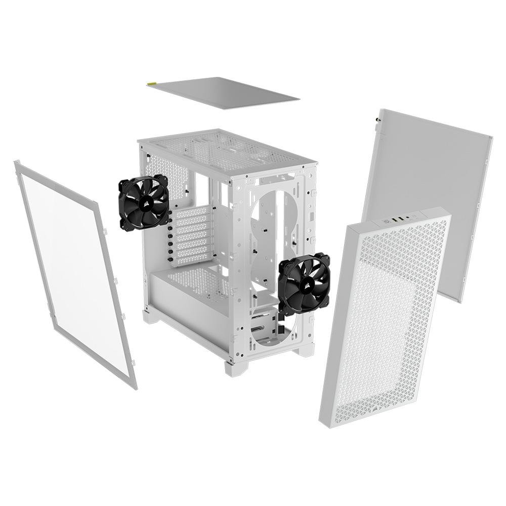 Gabinete Gamer Corsair 3000D Airflow, Mid-Tower, ATX, Lateral em Vidro Temperado, 2x FAN, Branco - CC-9011252-WW - view 5