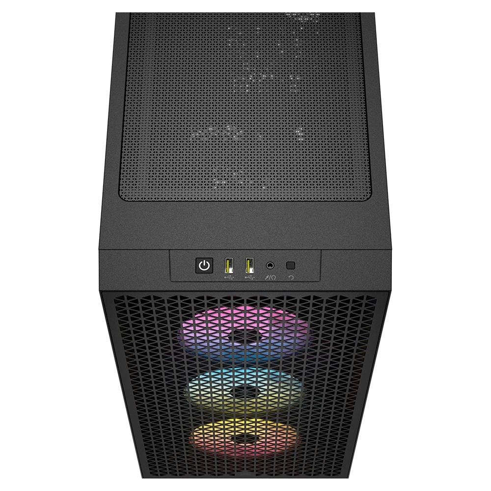 Imagem 5 de 20 do produto Gabinete Gamer Corsair 3000D RGB Airflow, Mid-Tower, ATX, Lateral em Vidro Temperado, com FAN, Preto - CC-9011255-WW