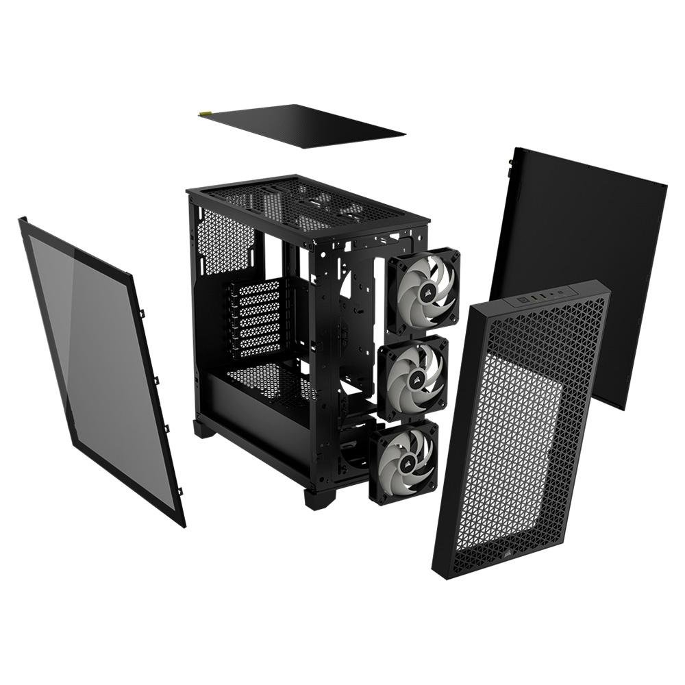 Imagem 15 de 20 do produto Gabinete Gamer Corsair 3000D RGB Airflow, Mid-Tower, ATX, Lateral em Vidro Temperado, com FAN, Preto - CC-9011255-WW