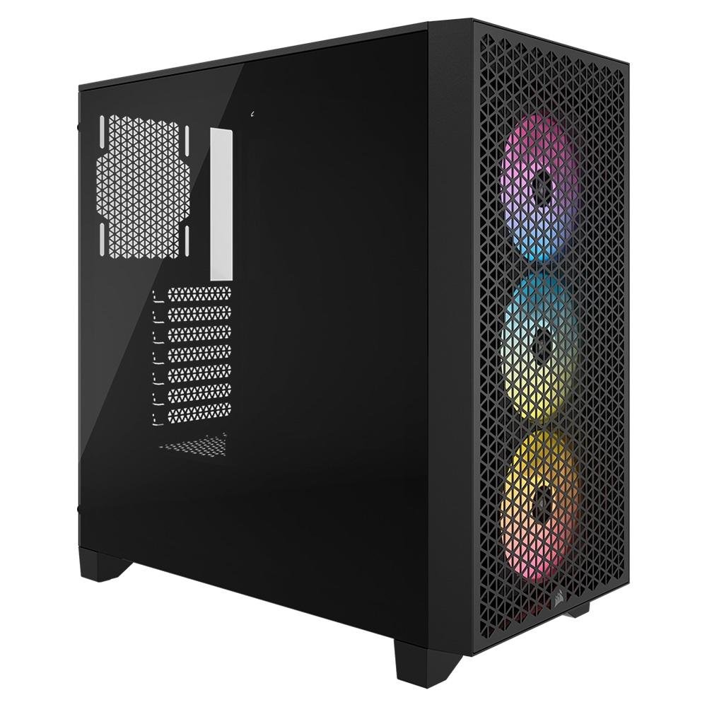 Imagem 6 de 20 do produto Gabinete Gamer Corsair 3000D RGB Airflow, Mid-Tower, ATX, Lateral em Vidro Temperado, com FAN, Preto - CC-9011255-WW