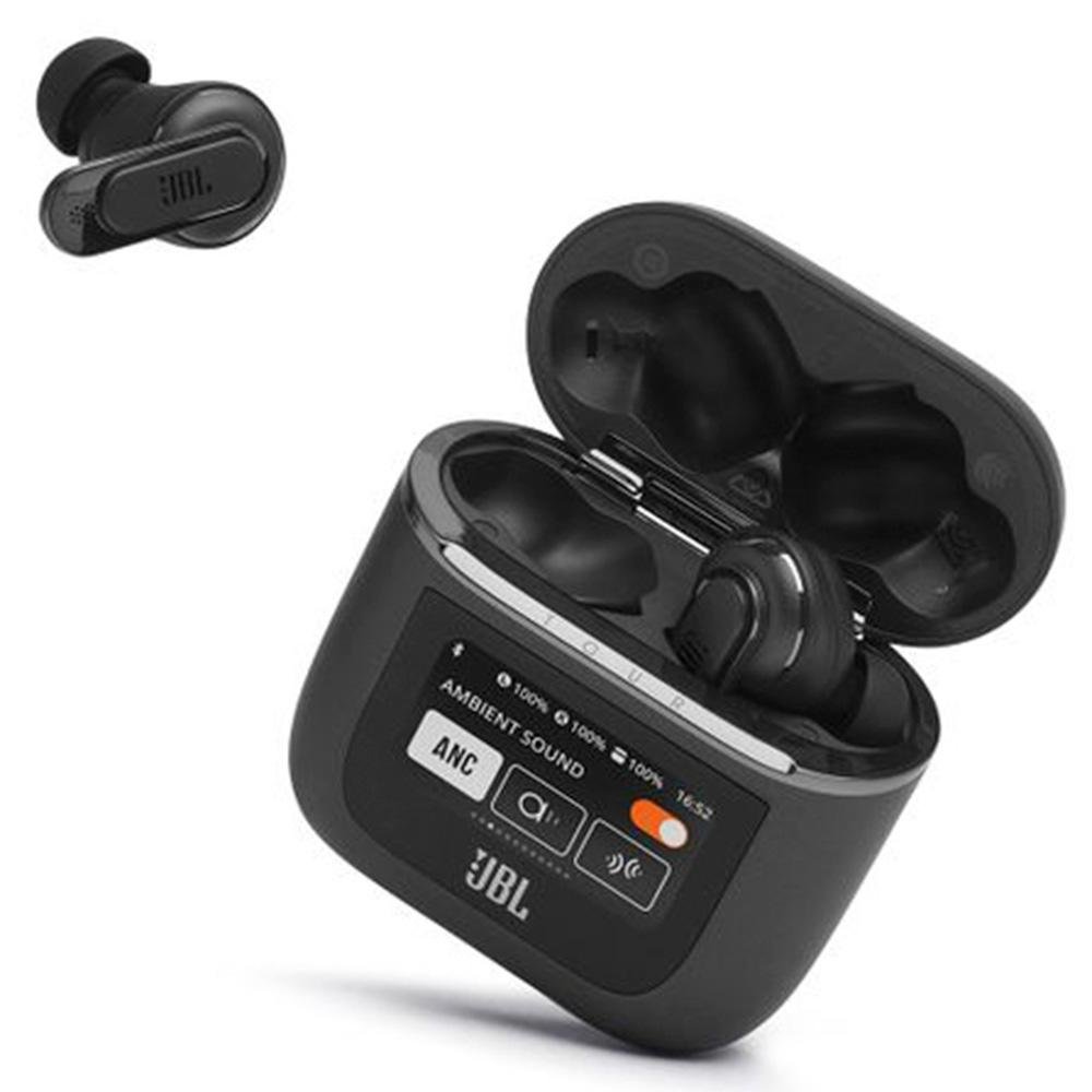 Imagem 2 de 9 do produto Fone de Ouvido TWS JBL Tour Pro 2, Smart Case com Tela Touch, Cancelamento de Ruído, Preto - JBLTOURPROPTWS2BLK