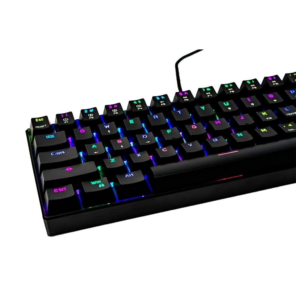 Teclado Mecânico Gamer Motospeed, RGB, Switch Red, Anti-ghosting, ANSI, Preto - CK61 Teclado Mecânico Gamer Motospeed, RGB, Switch Red, Anti-ghosting, ANSI, Preto - CK61
