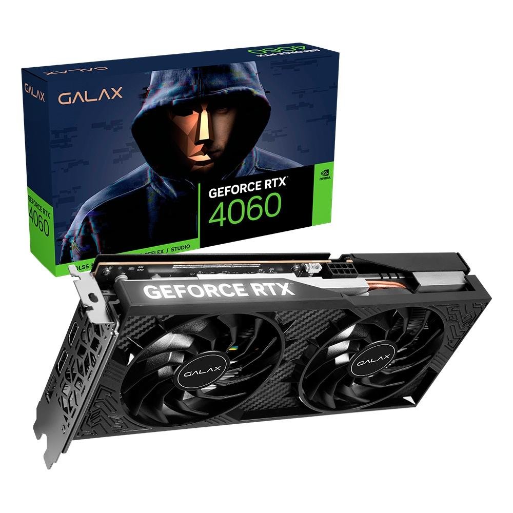 Placa de Vídeo RTX 4060 1-Click OC 2X Galax NVIDIA GeForce, 8GB GDDR6, DLSS, G-Sync - 46NSL8MD8LOC Placa de Vídeo RTX 4060 1-Click OC 2X Galax NVIDIA GeForce, 8GB GDDR6, DLSS, G-Sync - 46NSL8MD8LOC