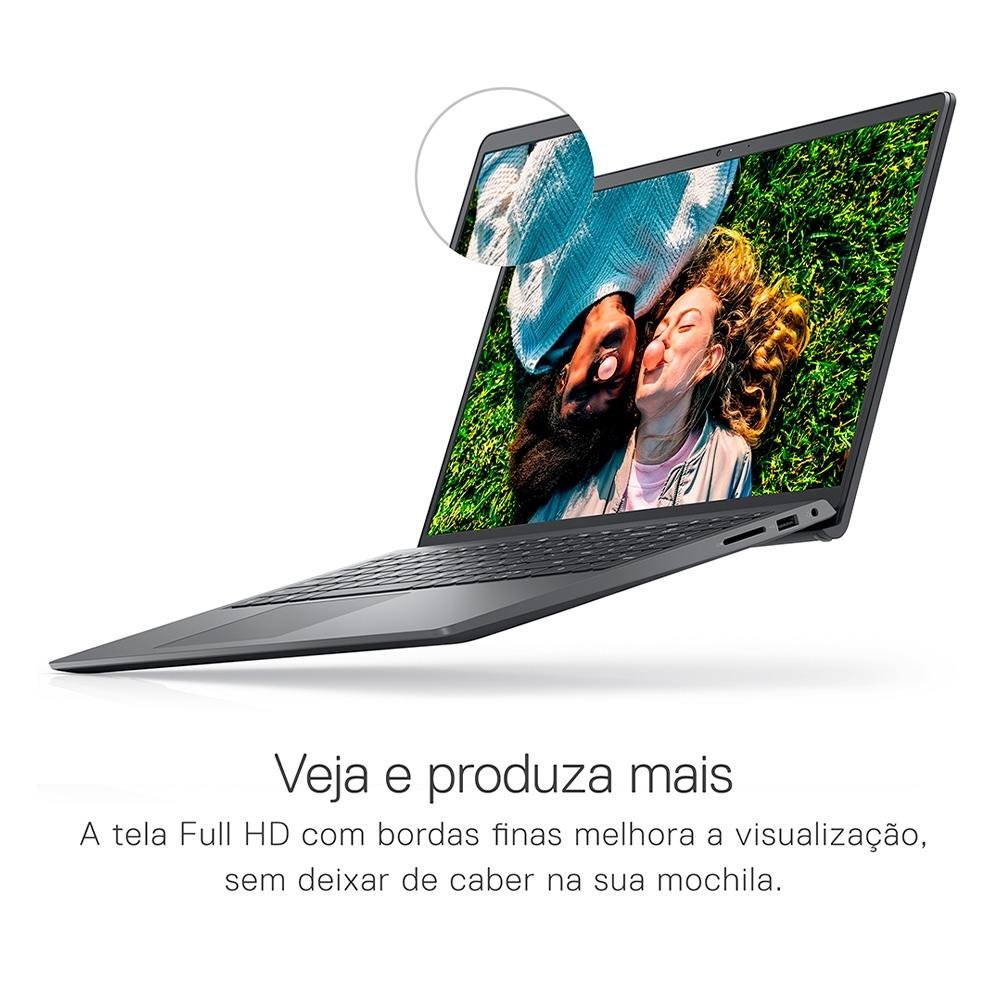 Notebook Dell Inspiron 15 AMD Ryzen 5 5500U, 8GB RAM, SSD 512GB, 15.6" FHD, Win 11, Preto - I15-a0505-A20P Notebook Dell Inspiron 15 AMD Ryzen 5 5500U, 8GB RAM, SSD 512GB, 15.6" FHD, Win 11, Preto - I15-a0505-A20P