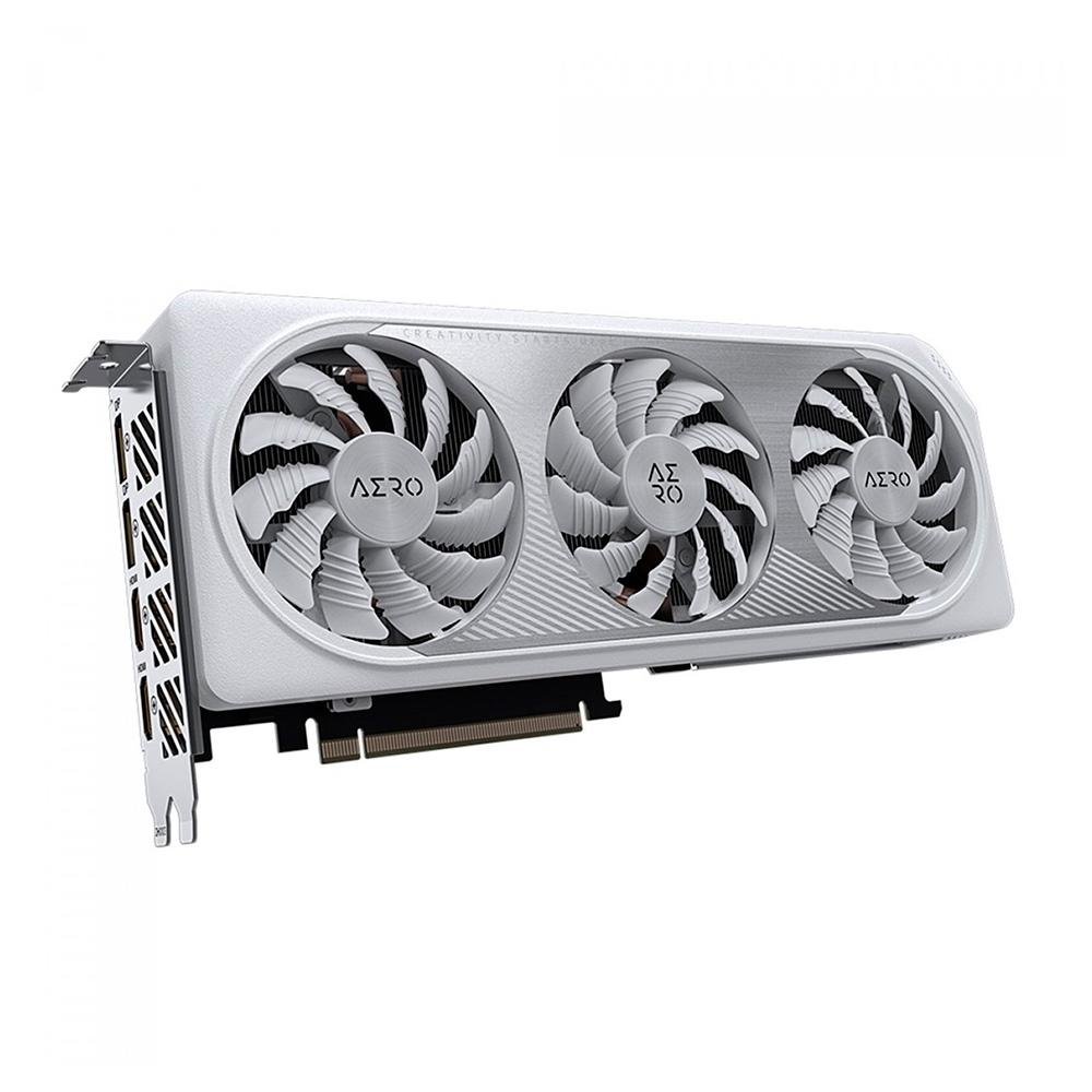 Placa de Vídeo RTX 4060 AERO OC Gigabyte NVIDIA GeForce, 8GB GDDR6, RGB, DLSS, Ray Tracing, Branco - GV-N4060AERO OC-8GD Placa de Vídeo RTX 4060 AERO OC Gigabyte NVIDIA GeForce, 8GB GDDR6, RGB, DLSS, Ray Tracing, Branco - GV-N4060AERO OC-8GD