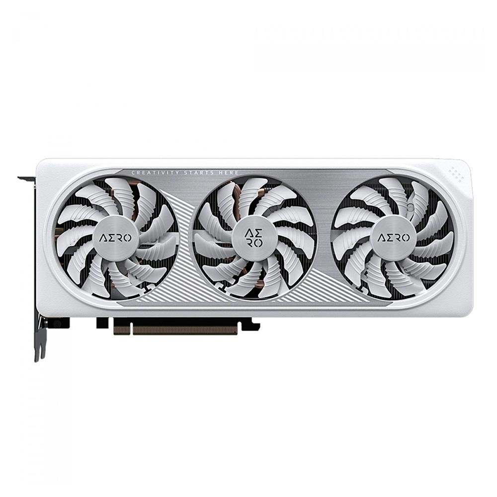 Placa de Vídeo RTX 4060 AERO OC Gigabyte NVIDIA GeForce, 8GB GDDR6, RGB, DLSS, Ray Tracing, Branco - GV-N4060AERO OC-8GD Placa de Vídeo RTX 4060 AERO OC Gigabyte NVIDIA GeForce, 8GB GDDR6, RGB, DLSS, Ray Tracing, Branco - GV-N4060AERO OC-8GD
