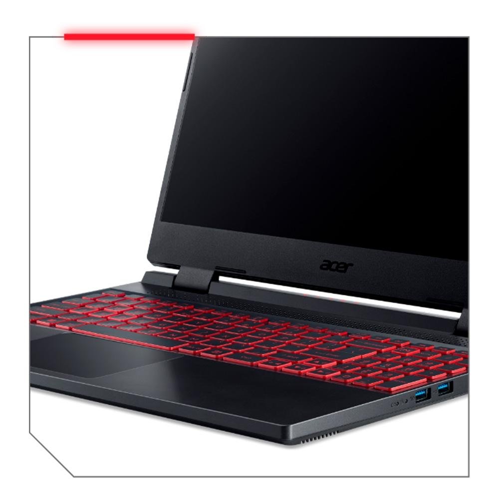 Notebook Gamer Acer Nitro 5 AMD Ryzen 5 7535HS, 8GB, NVIDIA RTX 3050, SSD 512GB, 15.6" FHD, Linux Gutta, Preto - AN515-47-R5SU