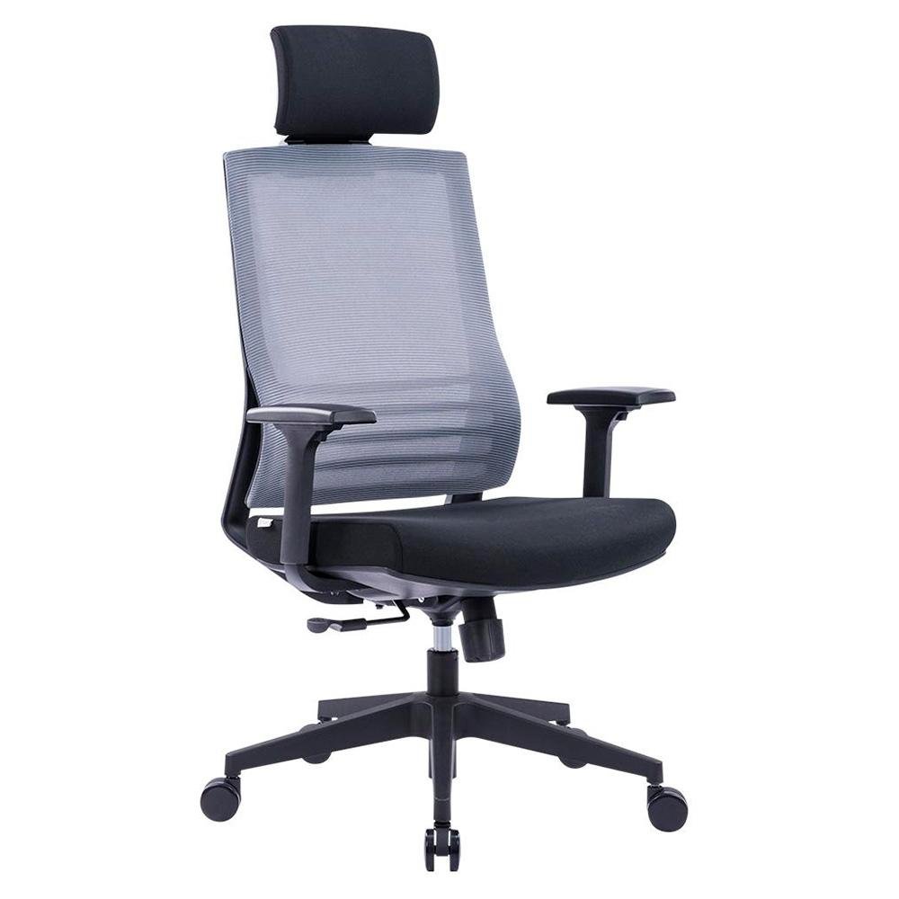 Cadeira Office KABUM! essentials CE350 Cinza Escuro com Encosto De Cabeça Fixo, Cilindro De Gás Classe 3, Base Em Nylon - KECE350CZE