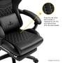 Cadeira Gamer KBM! GAMING Tempest CG600, Preta, Com Almofadas, Descanso Para Pernas Retrátil, Reclinável - KGCG600PT