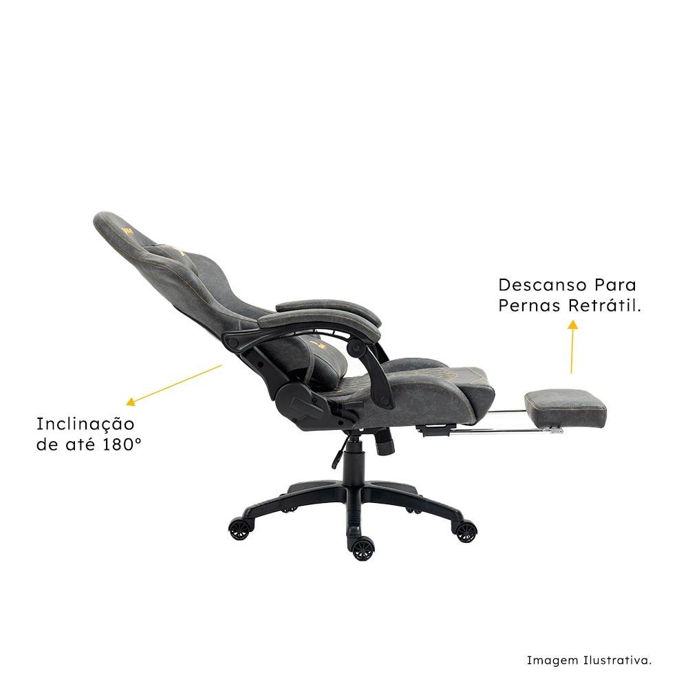 Cadeira Gamer KBM! GAMING Tempest CG600, Cinza Claro, Com Almofadas, Descanso Para Pernas Retrátil, Reclinável - KGCG600CZ Cadeira Gamer KBM! GAMING Tempest CG600, Cinza Claro, Com Almofadas, Descanso Para Pernas Retrátil, Reclinável - KGCG600CZ