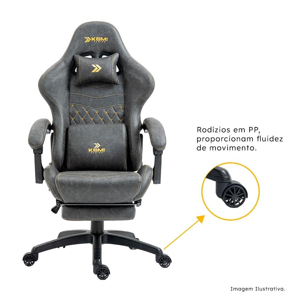 Cadeira Gamer KBM! GAMING Tempest CG600, Cinza Claro, Com Almofadas, Descanso Para Pernas Retrátil, Reclinável - KGCG600CZ Cadeira Gamer KBM! GAMING Tempest CG600, Cinza Claro, Com Almofadas, Descanso Para Pernas Retrátil, Reclinável - KGCG600CZ
