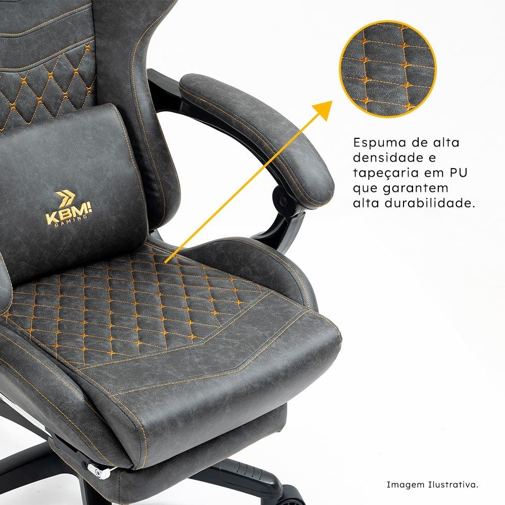 Cadeira Gamer KBM! GAMING Tempest CG600, Cinza Claro, Com Almofadas, Descanso Para Pernas Retrátil, Reclinável - KGCG600CZ Cadeira Gamer KBM! GAMING Tempest CG600, Cinza Claro, Com Almofadas, Descanso Para Pernas Retrátil, Reclinável - KGCG600CZ
