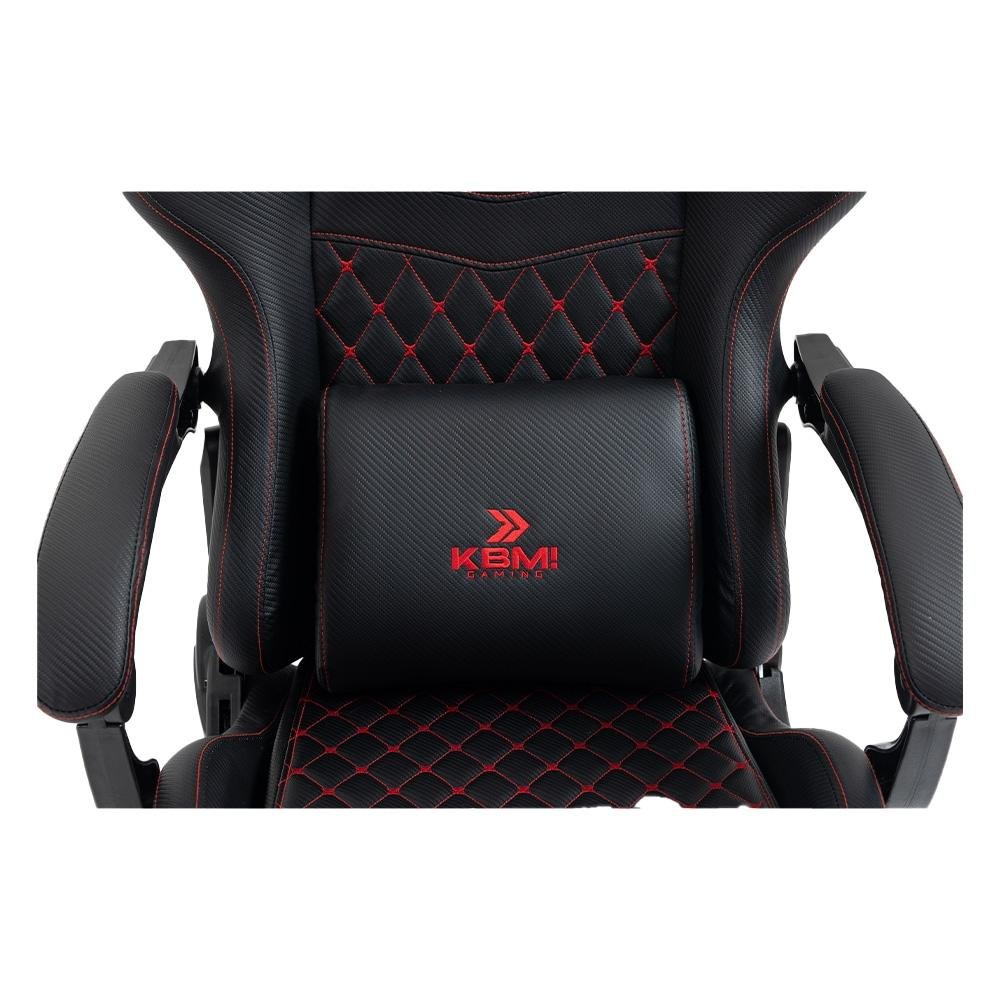 Imagem 11 de 16 do produto Cadeira Gamer KBM! GAMING Tempest CG600, Preta e Vermelho, Com Almofadas, Descanso Para Pernas Retrátil, Reclinável - KGCG600PTVM