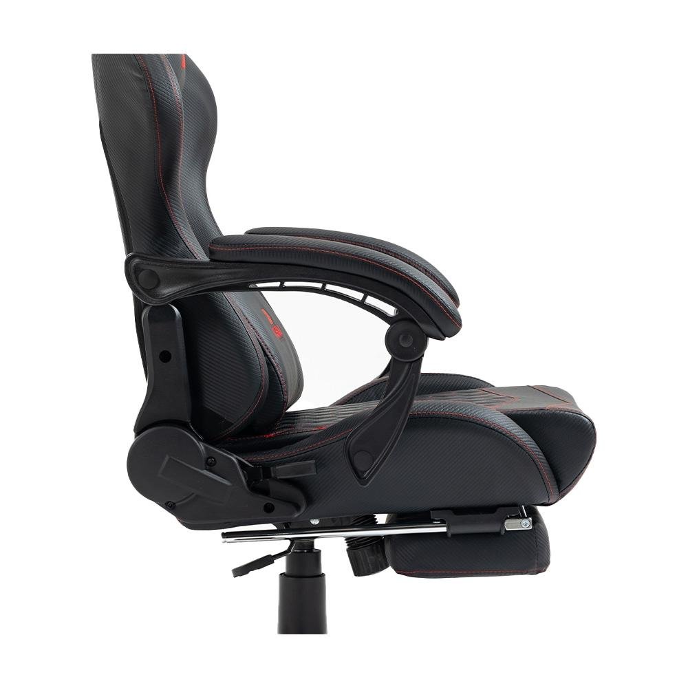 Imagem 14 de 16 do produto Cadeira Gamer KBM! GAMING Tempest CG600, Preta e Vermelho, Com Almofadas, Descanso Para Pernas Retrátil, Reclinável - KGCG600PTVM