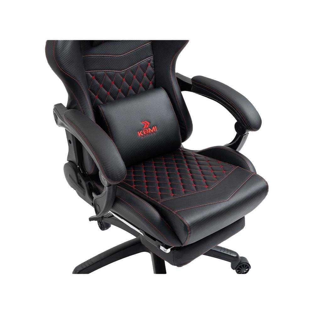 Imagem 13 de 16 do produto Cadeira Gamer KBM! GAMING Tempest CG600, Preta e Vermelho, Com Almofadas, Descanso Para Pernas Retrátil, Reclinável - KGCG600PTVM