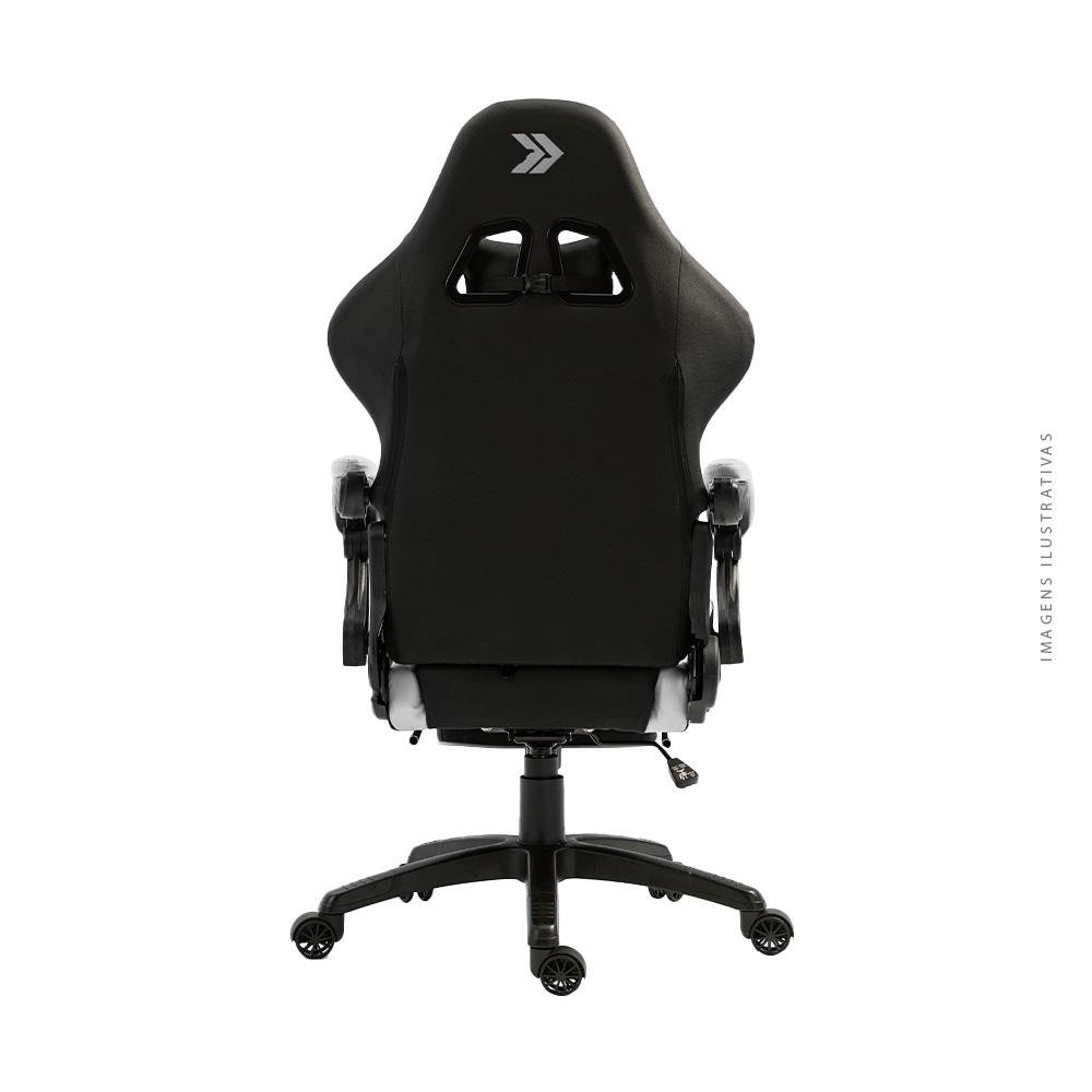 Imagem 3 de 4 do produto Cadeira Gamer KBM! GAMING Tempest CG500, Preta e Branco, Com Almofadas, Descanso Para Pernas Retrátil, Reclinável - KGCG500PTBR